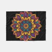 Heilige Lotus-Mandala-Boho-Yoga-Meditationsharmoni Fleecedecke (Vorderseite (Horizontal))