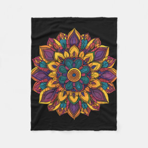 Heilige Lotus-Mandala-Boho-Yoga-Meditationsharmoni Fleecedecke