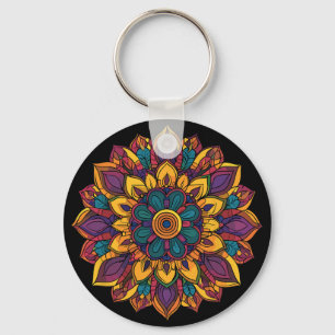 Heilige Lotus-Mandala-Boho-Yoga-Meditationsharmoni Schlüsselanhänger