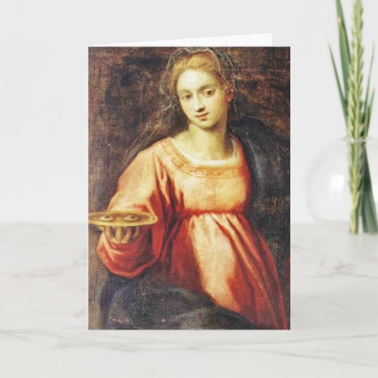 Heilige Lucia von Schweden Feiertagskarte (Vorderseite)