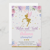 Heilige Mädchen zum Geburtstag einladen, Blume Gol Einladung (Vorne/Hinten)