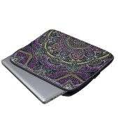 Heilige Mandalasterne und -spitze lila und schwarz Laptopschutzhülle (Vorne Knopf)