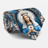 Heilige Maria mit Krone und heiliges Herz Krawatte (Gerollt)