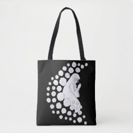 Heilige Maria mit Rose - schwarz-weiß - Tasche