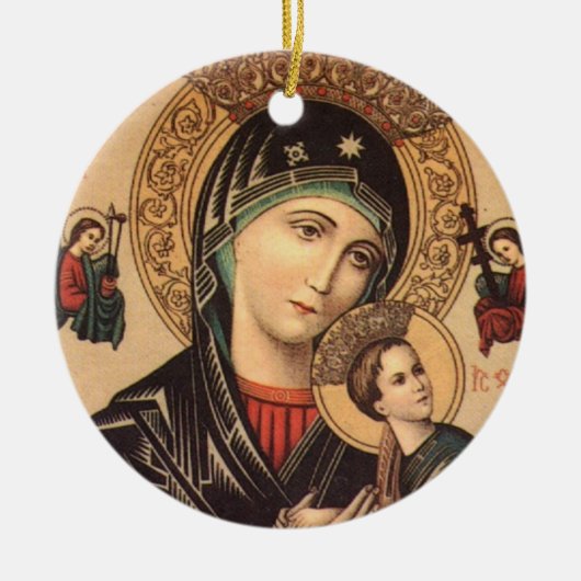 Heilige Maria Mutter Gottes Keramikornament (Vorne)