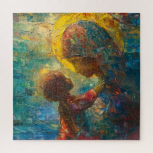 Heilige Maria und Jesus Expressionismus Puzzle