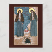 Heilige Märtyrer Elisabeth und Barbara-Gebetskarte Postkarte (Vorderseite)