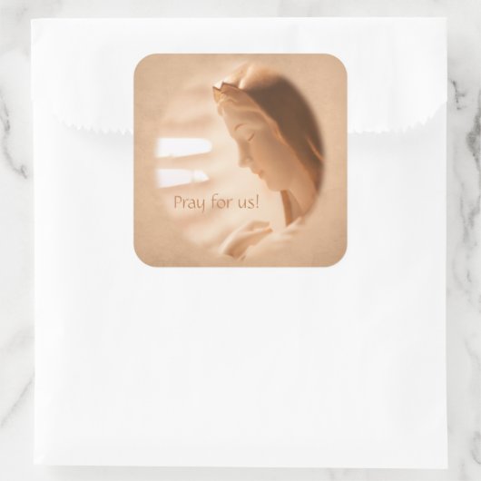 Heilige Mary Quadratischer Aufkleber (Tasche)