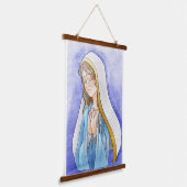 Heilige Mary Wandteppich Mit Holzrahmen (Gewinkelt)