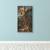 Heilige Michael der Erzengel besiegt Satan Leinwanddruck (Insitu (Holzboden))