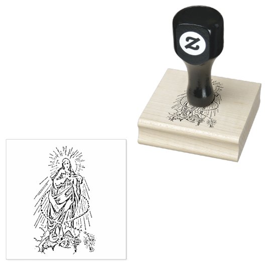 Heilige Mutter Christi mit Rosary Gummistempel (Stempel)