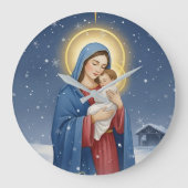 Heilige Mutter Maria und Jesuskind Wanduhr (Vorderseite)