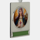 Heilige Mutter Mary Immakulieren Herz, katholische Banner-Ornament Silber (Rechts)