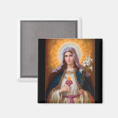 Heilige Mutter Mary Immakulieren Herz, katholische Magnet (Vorderseite/Rückseite)