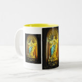Heilige Mutter Mary Zweifarbige Tasse (Vorderseite Links)