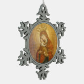 Heilige Mutter Pochayiv Ukraine der Schneeflocken Zinn-Ornament (Links)