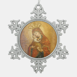 Heilige Mutter Pochayiv Ukraine der Schneeflocken Zinn-Ornament