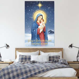 Heilige Mutter und Jesuskind auf Leinwand