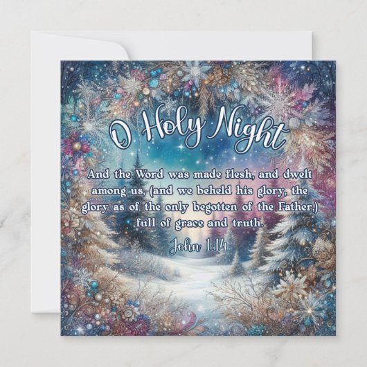 Heilige Nacht Johannes 1:14 Woodland Weihnachten C (Vorderseite)