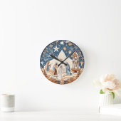 Heilige Nacht - Krippe Runde Wanduhr (Zuhause)