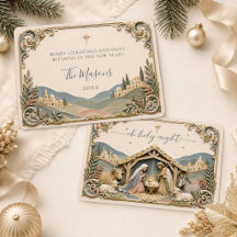 Heilige Nacht Krippenszene 3D Papier Weihnachtskar