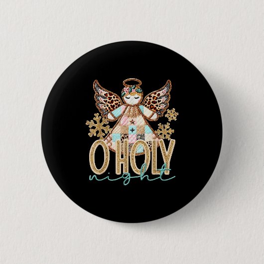 Heilige Nacht Patchwork Engel Christlich Jesus Chr Button (Vorderseite)