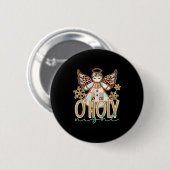 Heilige Nacht Patchwork Engel Christlich Jesus Chr Button (Vorne & Hinten)