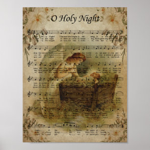 Heilige Nacht, Vintage-Weihnachten Poster
