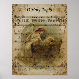 Heilige Nacht, Vintage-Weihnachten Poster