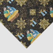 Heilige Nachtkrippe Goldene Schneeflocken Muster Seidenpapier (Detail)