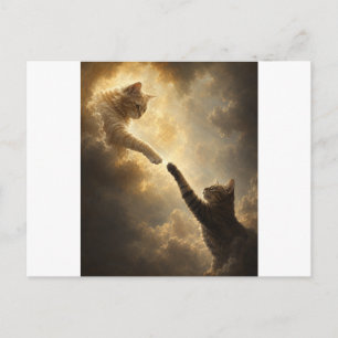 Heilige Nahe Berührung Zwischen Katzen Postkarte