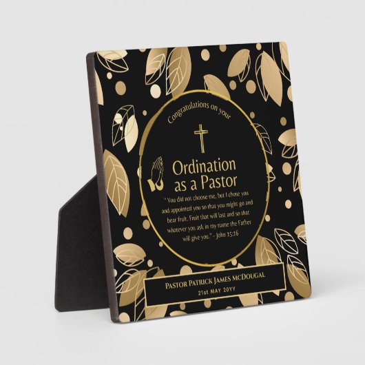 Heilige, neu ordinierte Pastor Bibel Verse Custom Fotoplatte (Vorderseite)