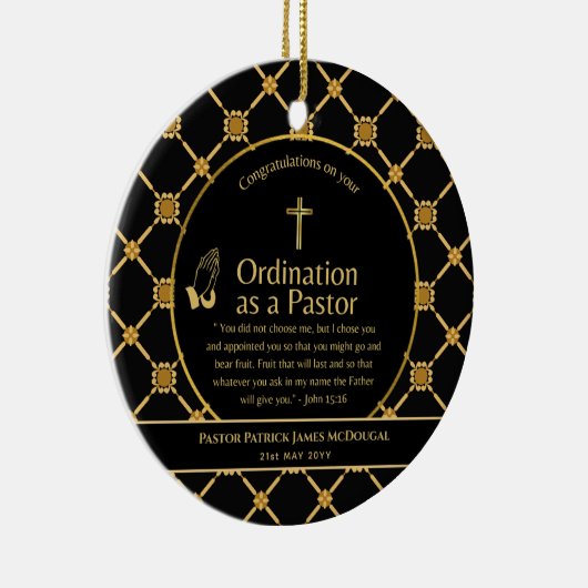 Heilige, neu ordinierte Pastor Bibel Verse Custom Keramik Ornament (Rechts)