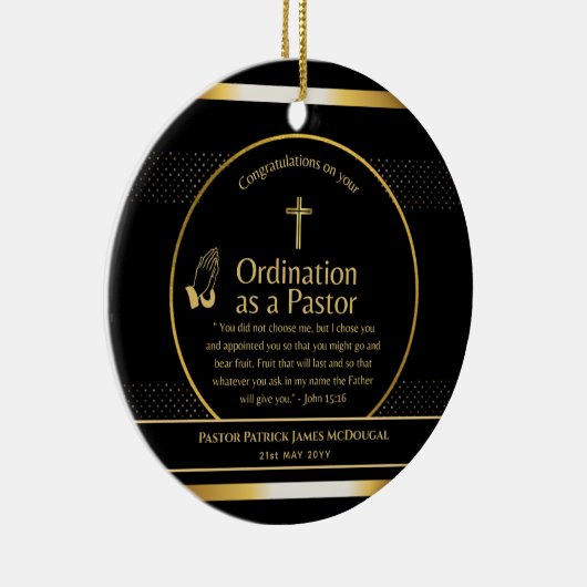 Heilige, neu ordinierte Pastor Bibel Verse Custom Keramik Ornament (Rechts)