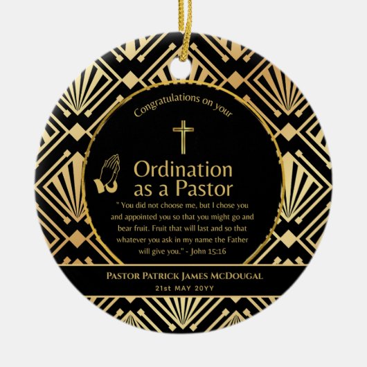 Heilige, neu ordinierte Pastor Bibel Verse Custom Keramik Ornament (Vorne)