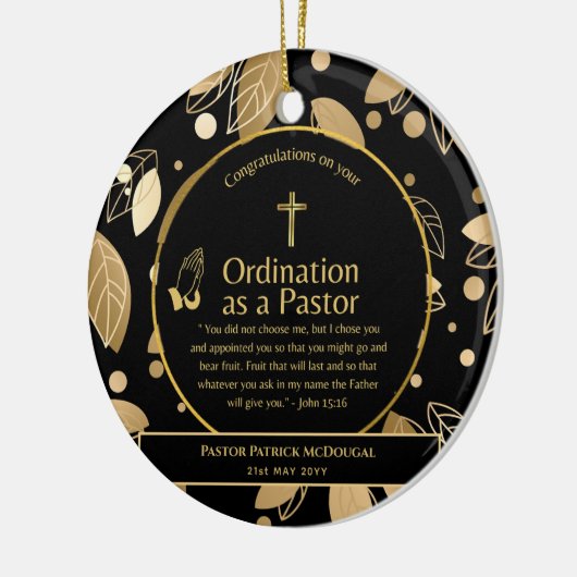 Heilige, neu ordinierte Pastor Bibel Verse Custom Keramik Ornament (Links)