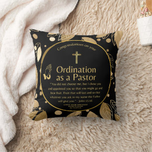 Heilige, neu ordinierte Pastor Bibel Verse Custom Kissen
