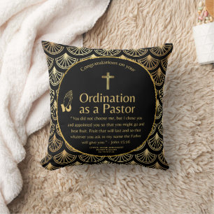 Heilige, neu ordinierte Pastor Bibel Verse Custom Kissen