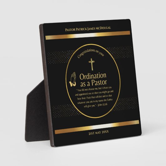 Heilige, neu ordinierte Pastor Personalisiertes Ge Fotoplatte (Vorderseite)
