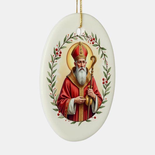 Heilige Nikolaus-Schrift Keramik Ornament (Rechts)