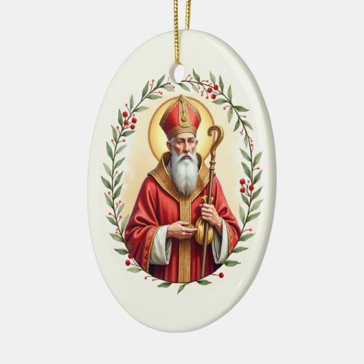 Heilige Nikolaus-Schrift Keramik Ornament (Links)