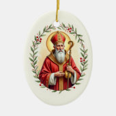 Heilige Nikolaus-Schrift Keramik Ornament (Vorne)