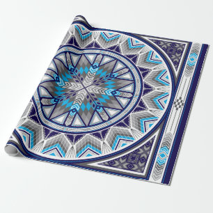 Heilige Orte (blau) Geschenkpapier