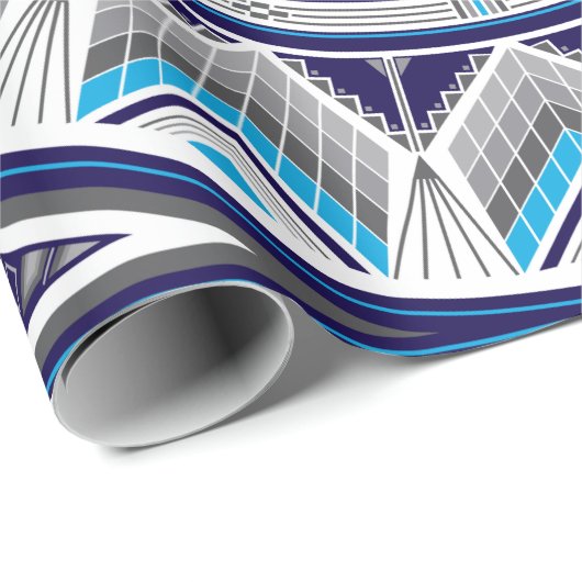 Heilige Orte (blau) Geschenkpapier (Rolleneckpunkt)