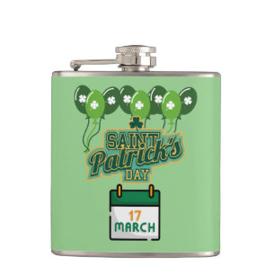Heilige Patrick's Day editierbare Namen Flachmann