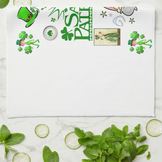 Heilige Patrizia, grüne Küche Handtuch (Gefaltet)