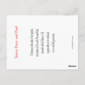 Heilige Peter und Paul Gebetskarte Postkarte (Rückseite)