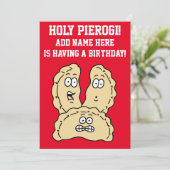 Heilige Pierogi Polnischer Geburtstag Einladung (Stehend Vorderseite)