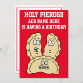 Heilige Pierogi Polnischer Geburtstag Einladung (Vorne/Hinten)