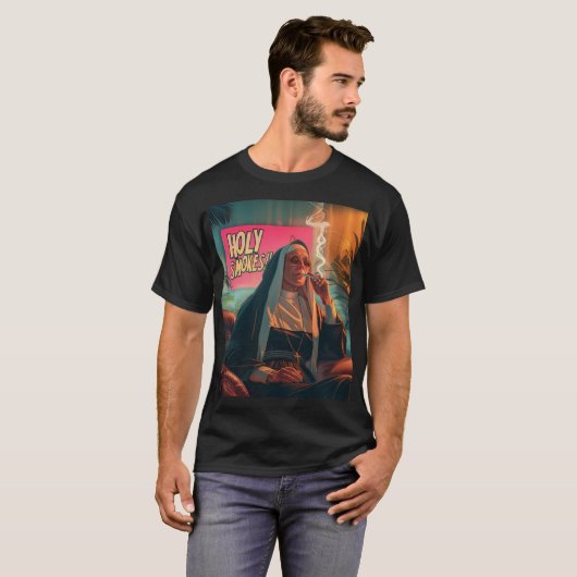 Heilige Raucher! Digitale Kunst T-Shirt (Vorne ganz)